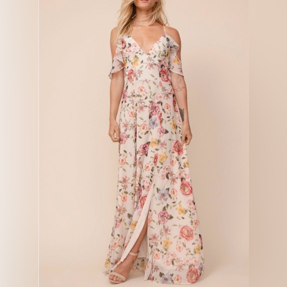 Yumi Kim -Pink + Cream flutter sleeves with gorgeous feminine floral print.XS